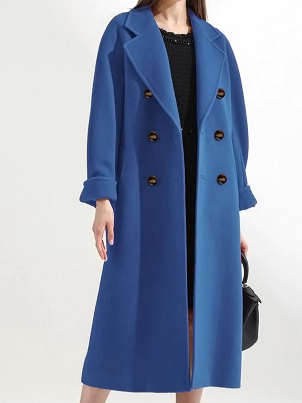 Street-wave Red Long Coat For Women Belted Silhouette Warm Wool Blend Must Have Today