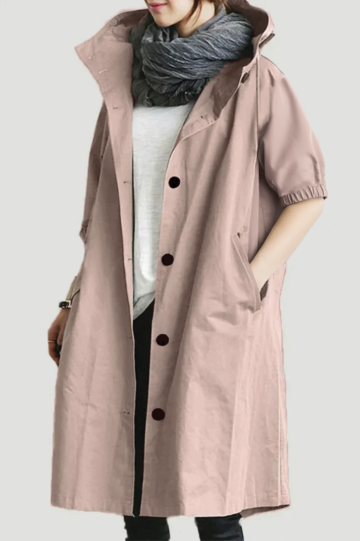 Street Wave Anna Hooded Trench Coat Unisex Comfort
