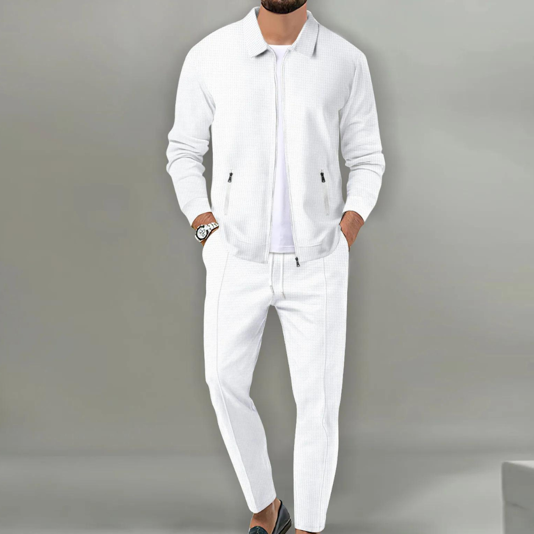 Streetwave Slim Fit Suit Set For Men Elegant Comfortable Monochrome Style Versatile Everyday Essential For Confident Men