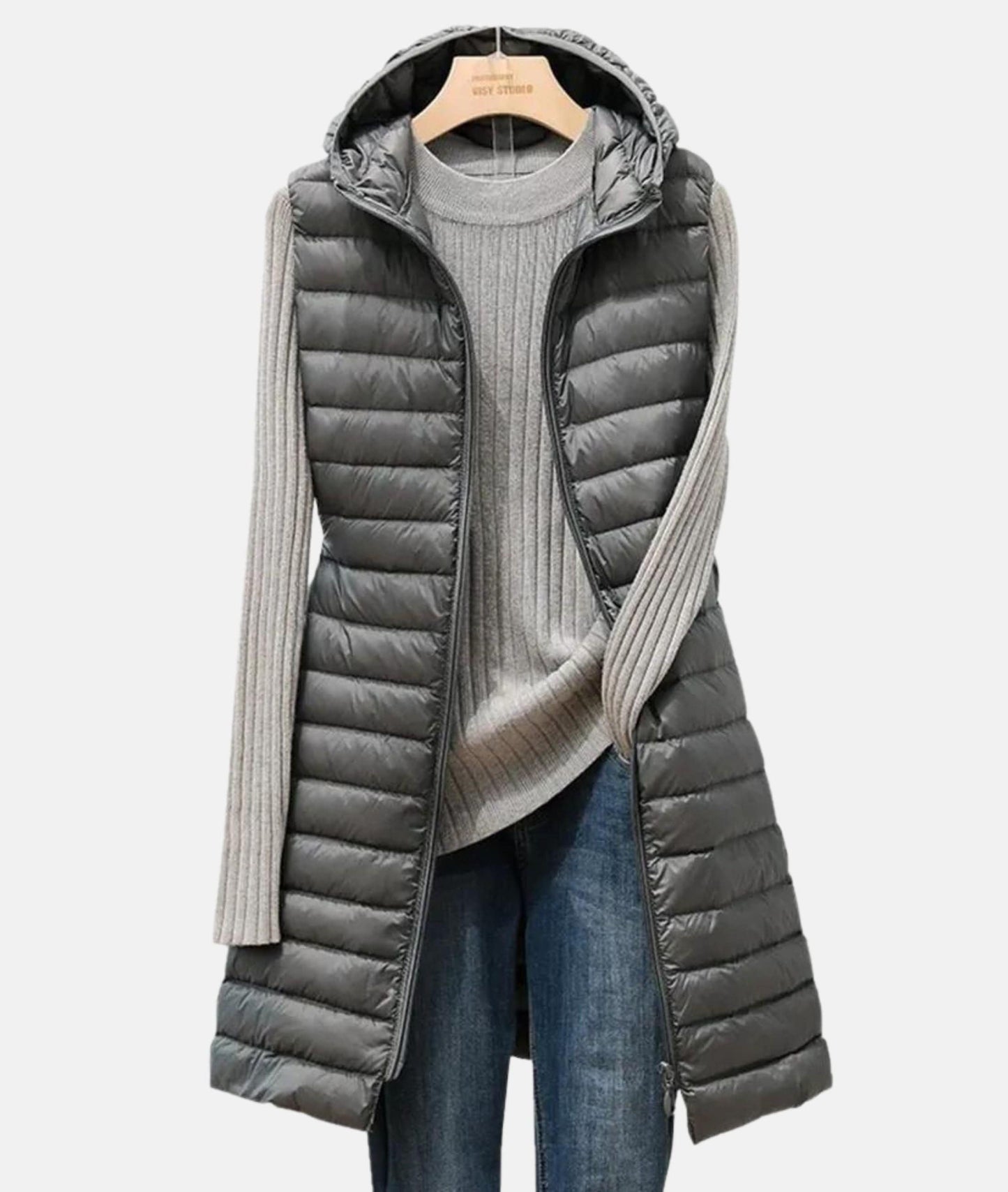Street-wave Lightweight Long Puffer Coat For Women Hooded Slim Fit Warm Winter Outerwear