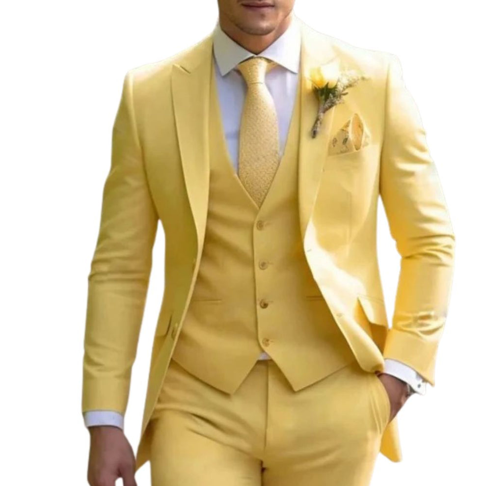 Slim Fit Mens Three Piece Formal Suit For Weddings And Business Events ...