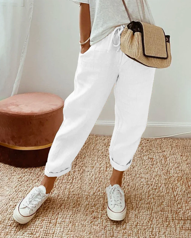 Women's Waistband Trouser with Casual Fit and Versatile Style