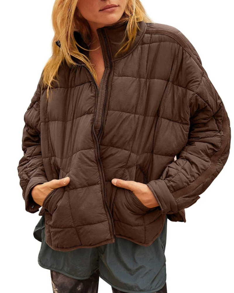 Street Wave Lightweight Compact Zip Puffer Jacket For Women Cloudlike Warmth And Modern Comfort