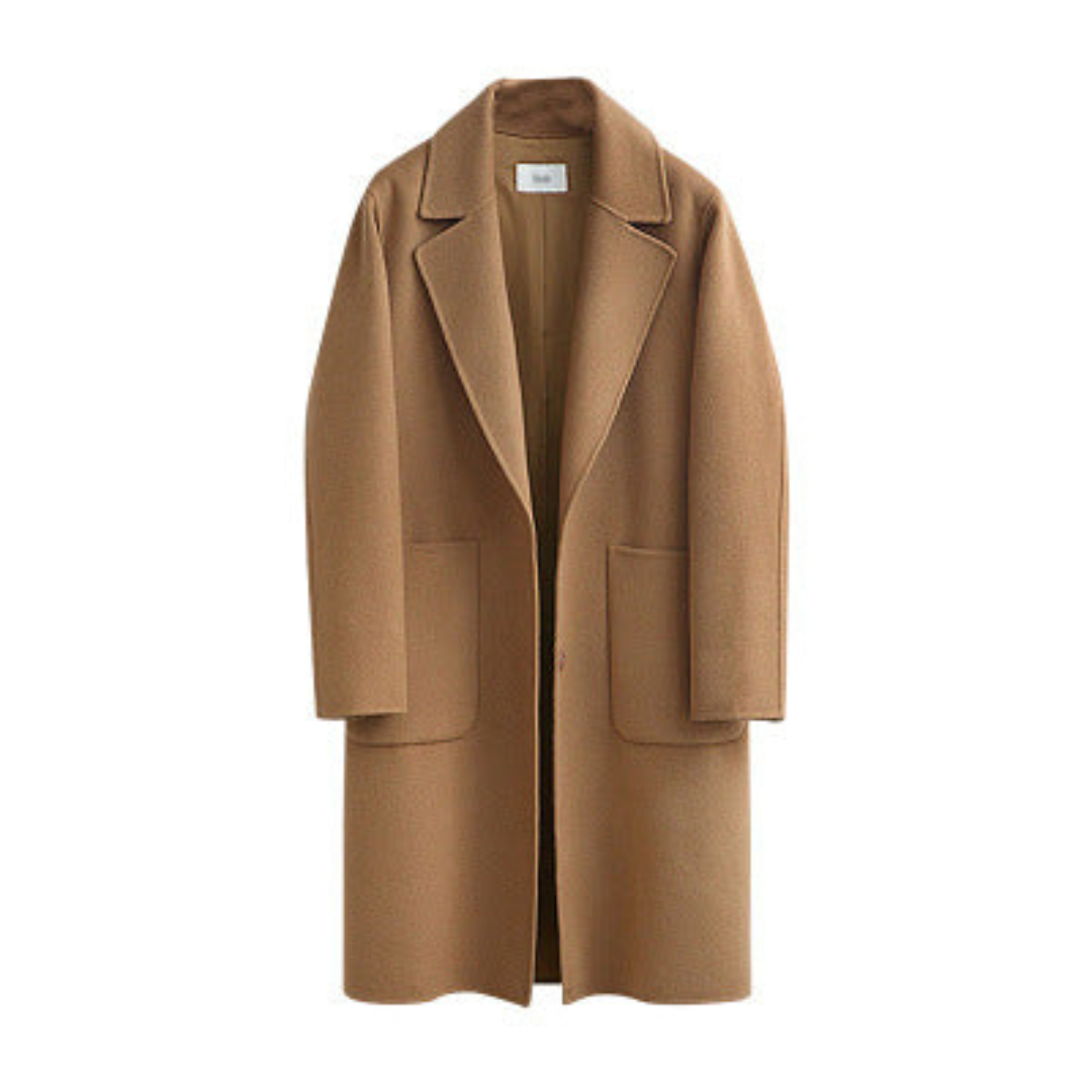 Street Wave Winter Trench Coat With Warm Lining Long Sleeve Camel For Men And Women