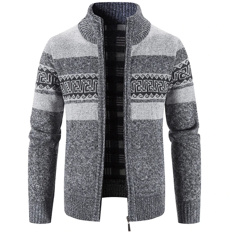 Street Wave Autumn Breeze Cardigan Vest For Men Warm Knit With Stand Collar Layering Piece For Winter
