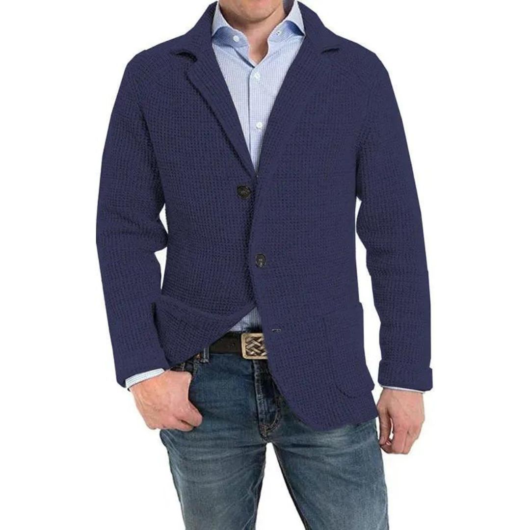 Ulysa Structured Knit Blazer With Lapel For Men Elegant Comfort And Perfect Fit