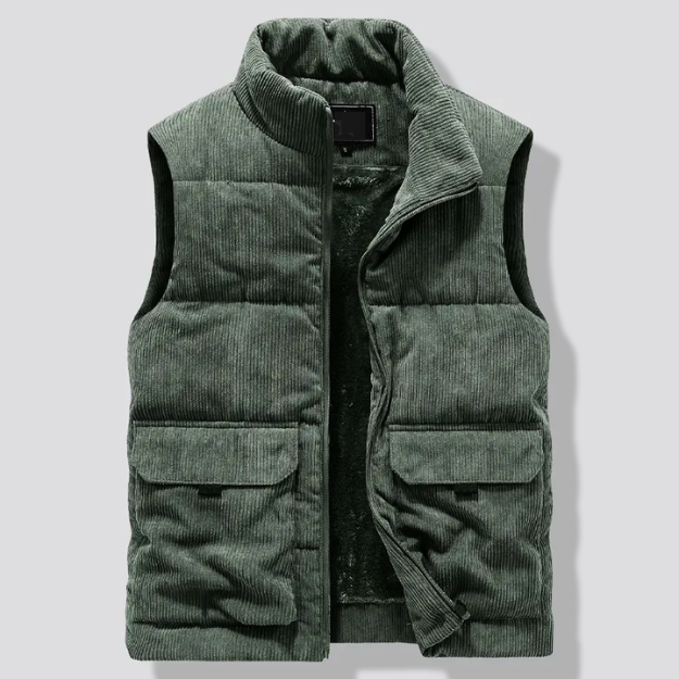Street Wave East Corduroy Padded Vest For Adventurers Double Warmth And Full Mobility