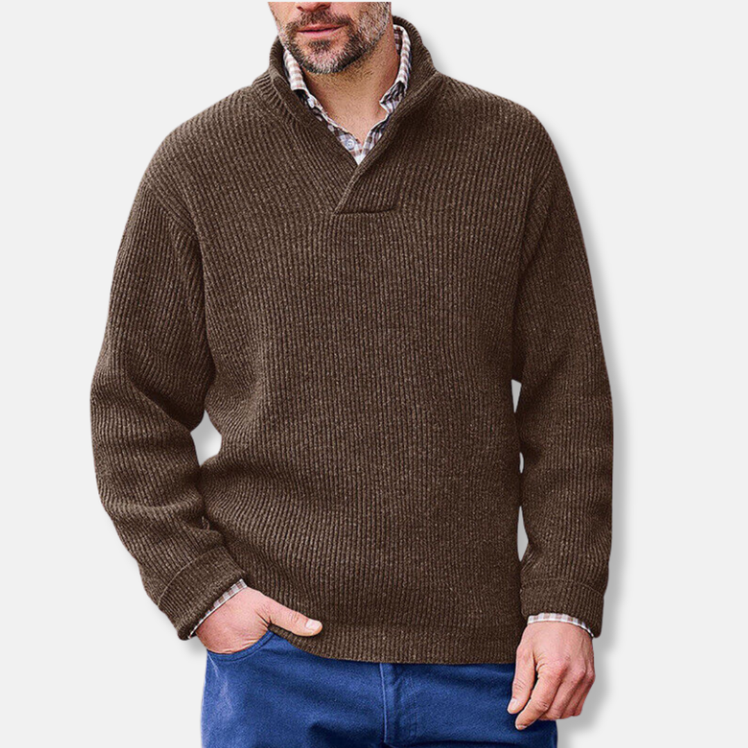 Street-Wave Men's Cotton Blend Pullover Sweatshirt Stand Collar Comfort