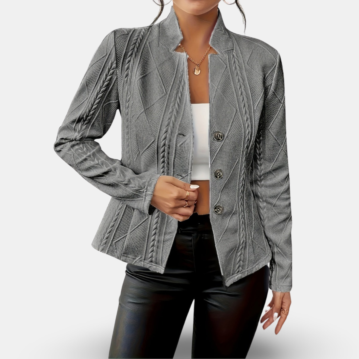 Street-Wave Tailored Quilted White Jacket For Women Elegant Versatile Blazer For Everyday Chic