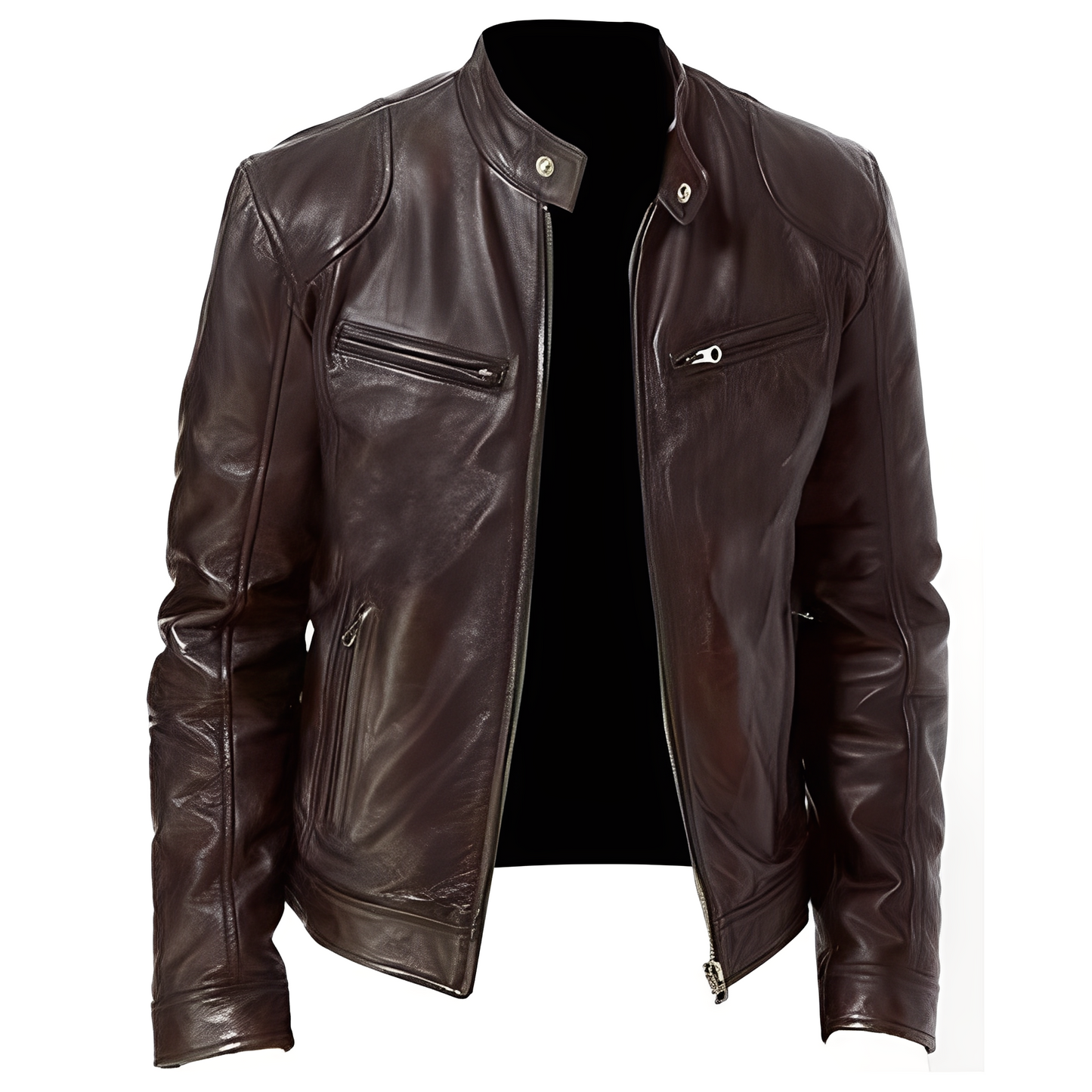 Street-Wave Mens PU Leather Jacket Slim Fit Modern Design for Everyday Urban Wear