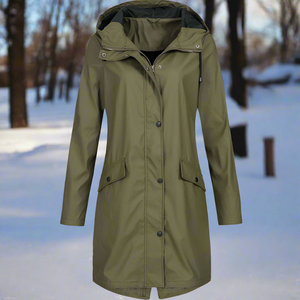 Street-wave Hooded Rain Jacket For Women Loose Fit Mid-Thigh Water-Resistant Premium Urban Comfort