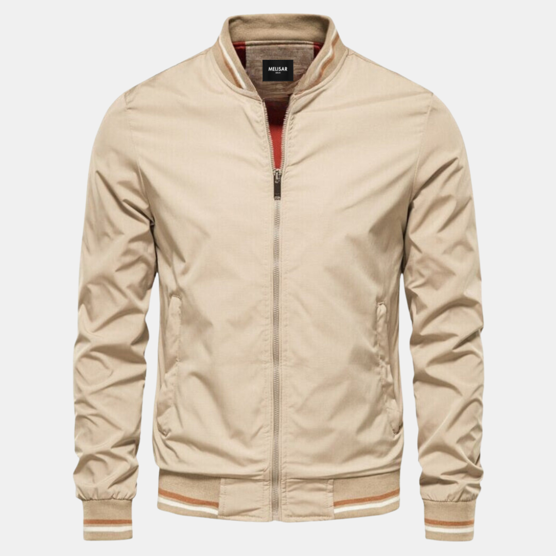 Street-Wave Bomber Jacket For Men Durable Ribbed Cuffs Essential
