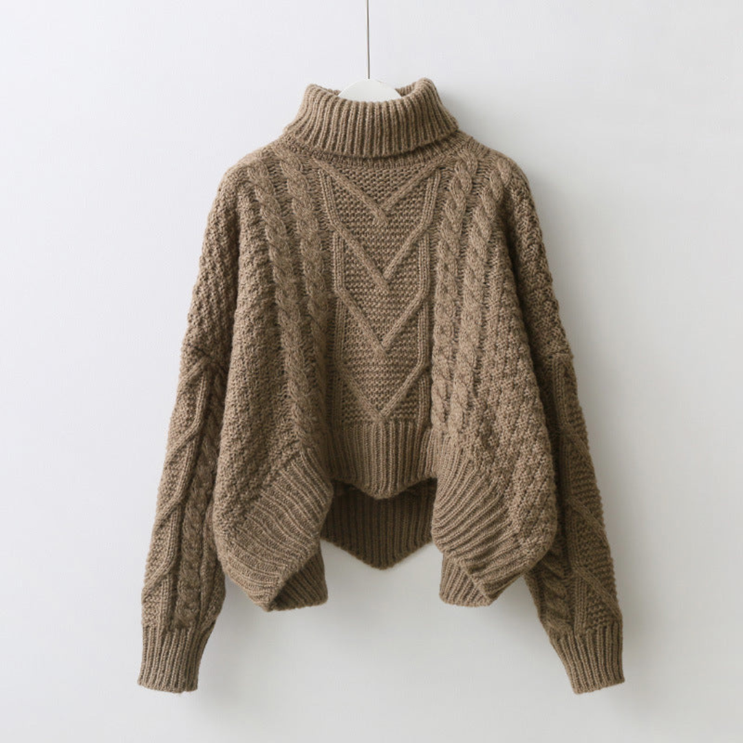 Street-wave Womens Wool Cable Knit Sweater For Cold Weather Cozy Warmth And Luxurious Style