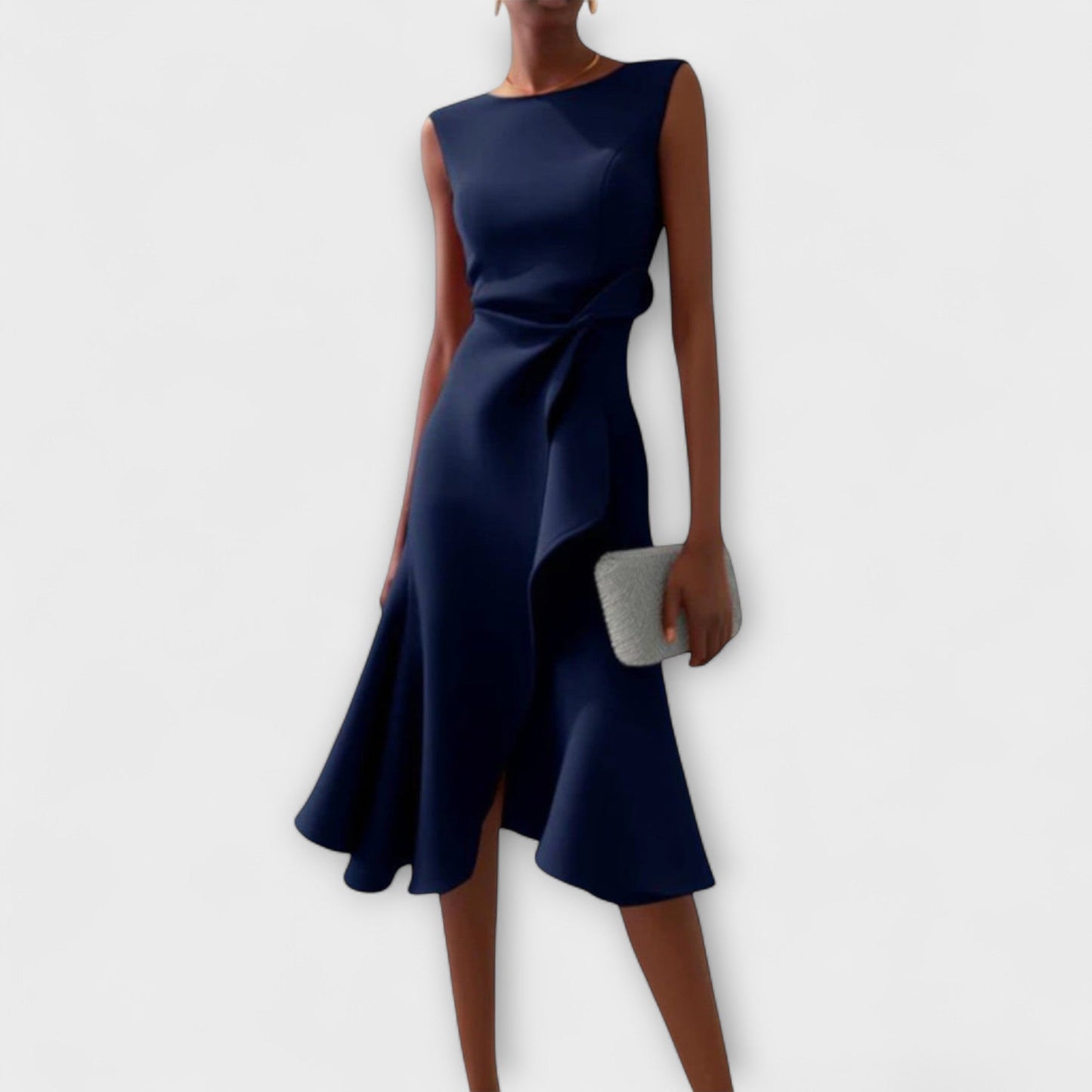 Street-Wave Adeline Cocktail Dress With Asymmetrical Ruffle Midi For Women