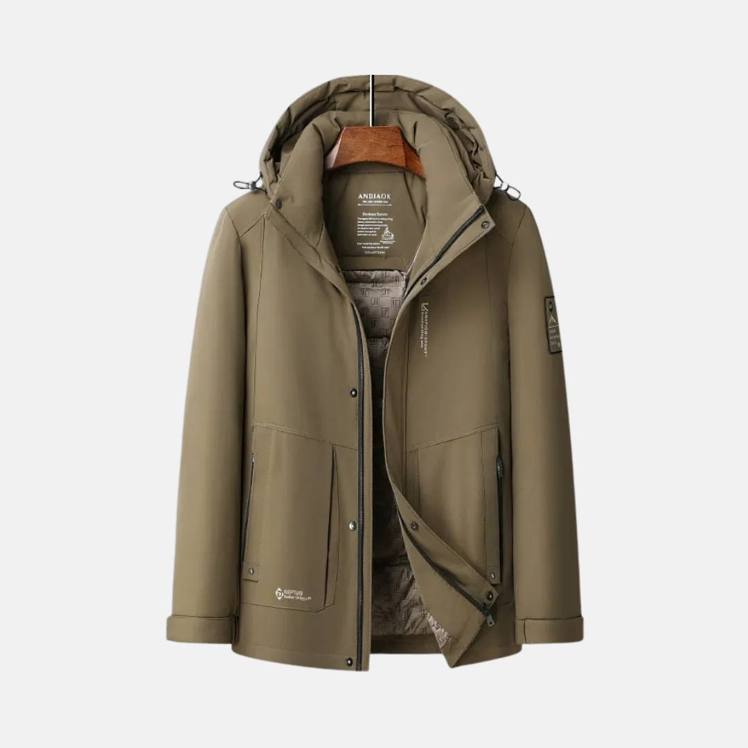 Mens Down Jacket Street Wave Warm Quilted Lining With Hood