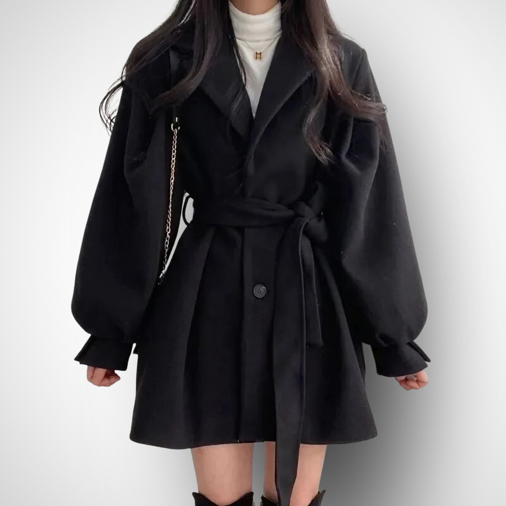 Street-wave Elegant Winter Dress for Women, Versatile Cozy Coat Style With Belt Included