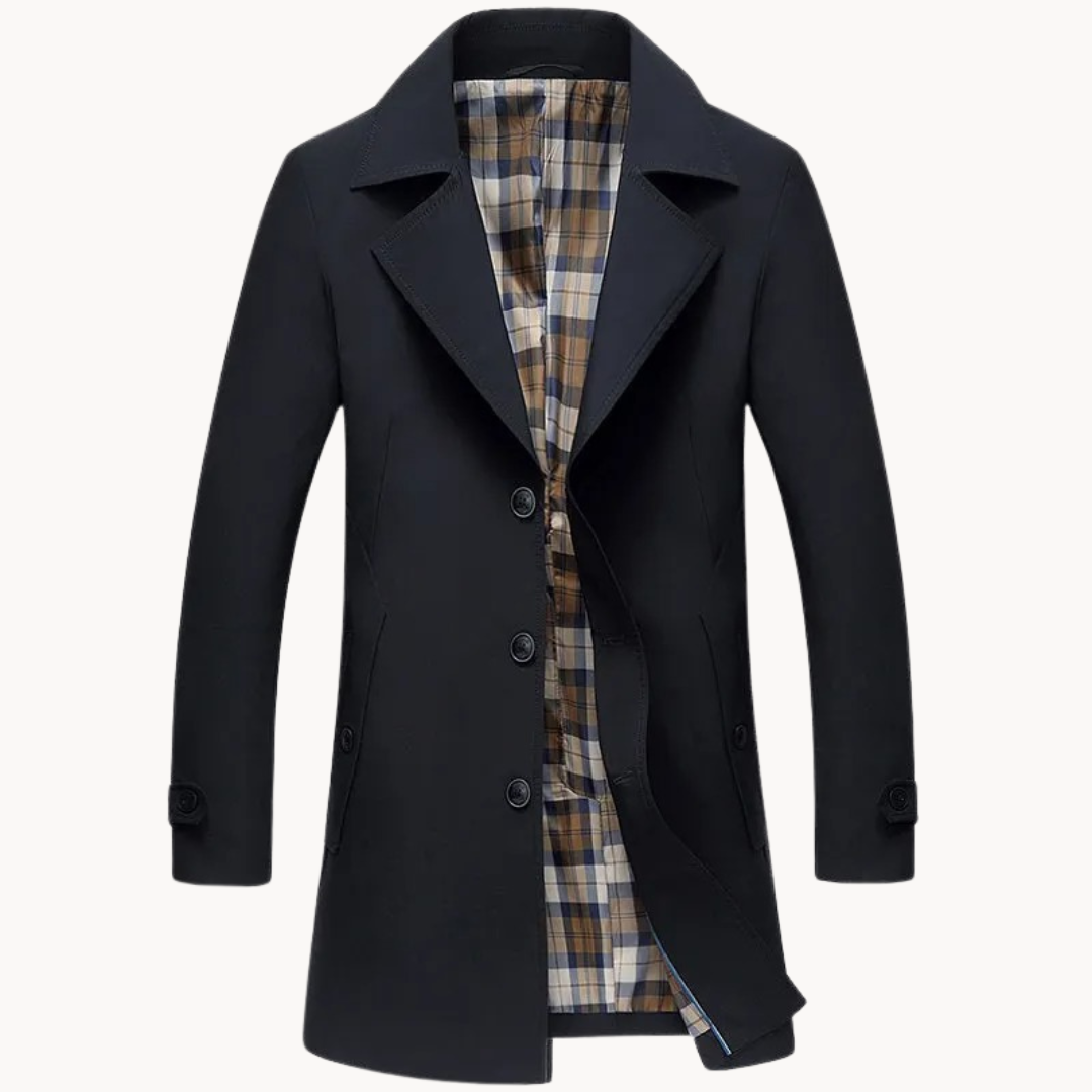 Street-wave Windproof Mens Trench Coat With Waterproof Insulation For Winter Weather