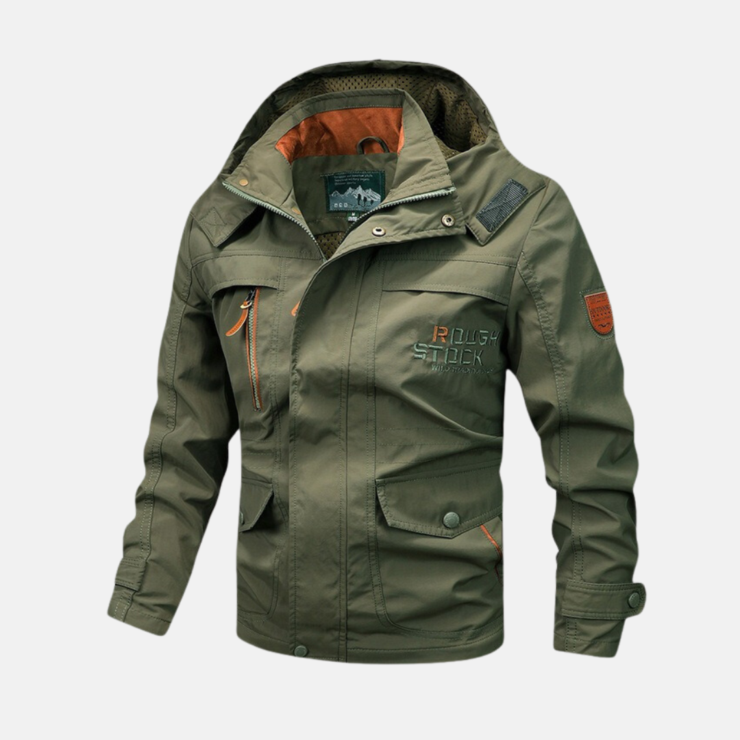 Street-Wave Nordisk Flair Men's Jacket Loose Fit Windproof Water Resistant Hooded Multi Pocket Full Zip