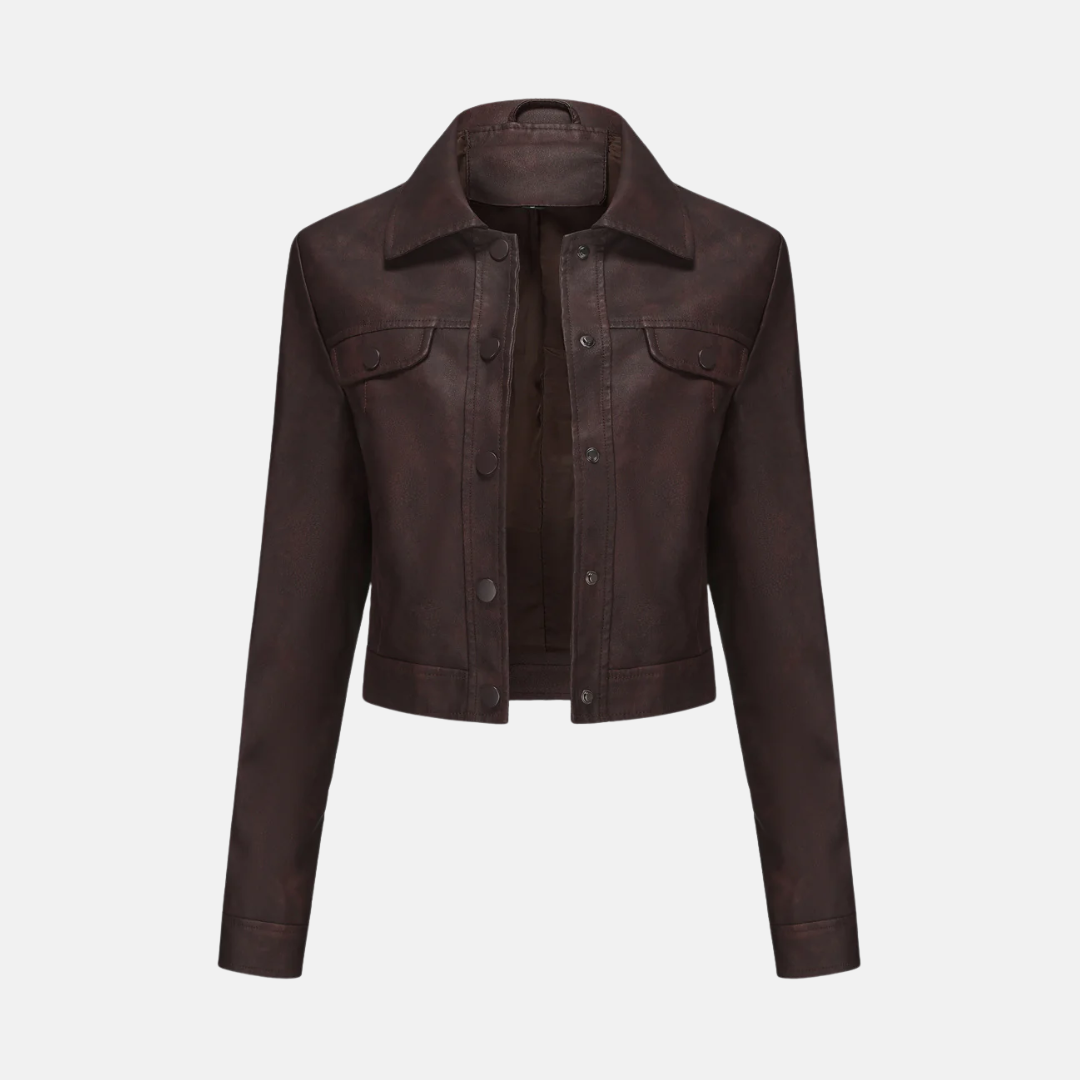Street Wave Women's Cropped Jacket For Chic Women With Woven Texture