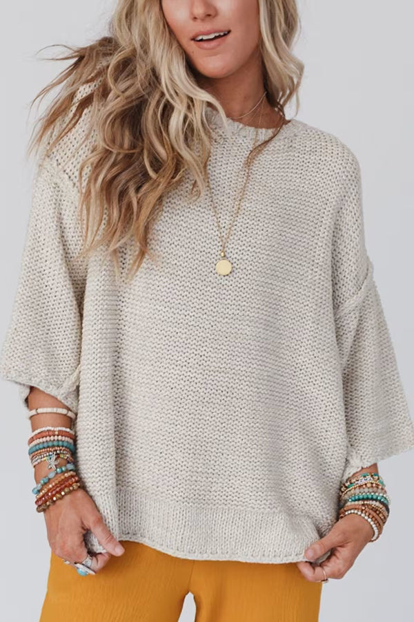Street-Wave Cozy Knit Pullover With Round Neck For Everyday Comfort Women Casual Wardrobe Essential