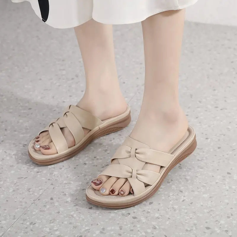 Lasino Open Toe Slip On Sandals For Women All Day Comfort Chic Summer Versatile Footwear
