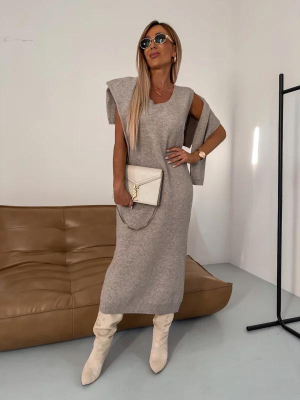 Street-Wave Womens Cozy Knit Set With Rollneck Sweater And Matching Skirt For Effortless Chic