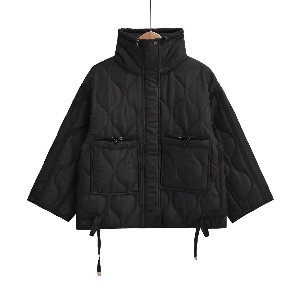 Cotton Jacket Hip Length With Stand Collar And Drawstring Streetwave Everyday Urban Outerwear For Adults