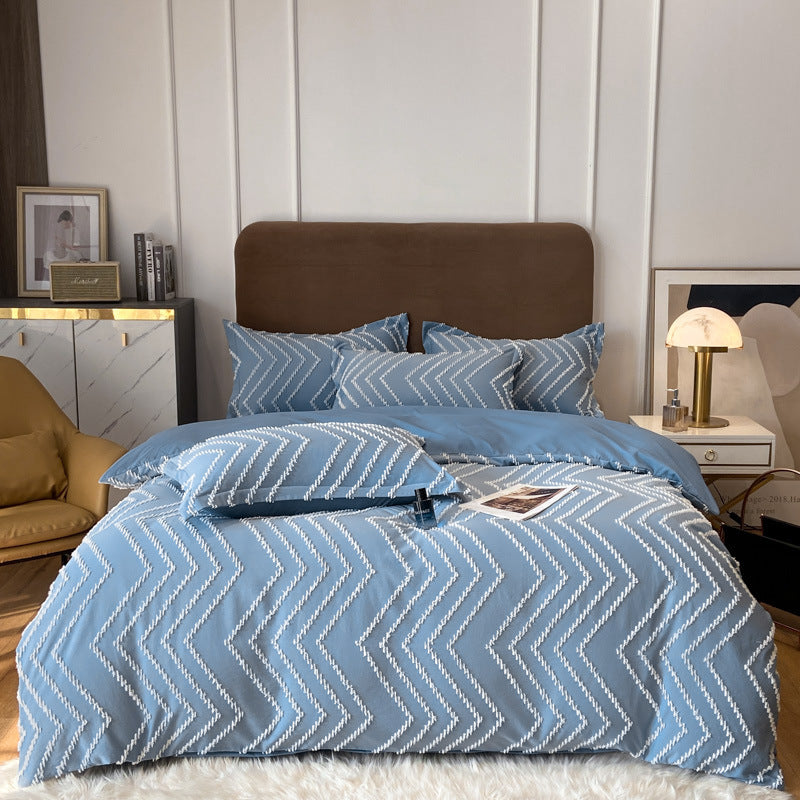 Contemporary Tufted Cotton Bedding Set