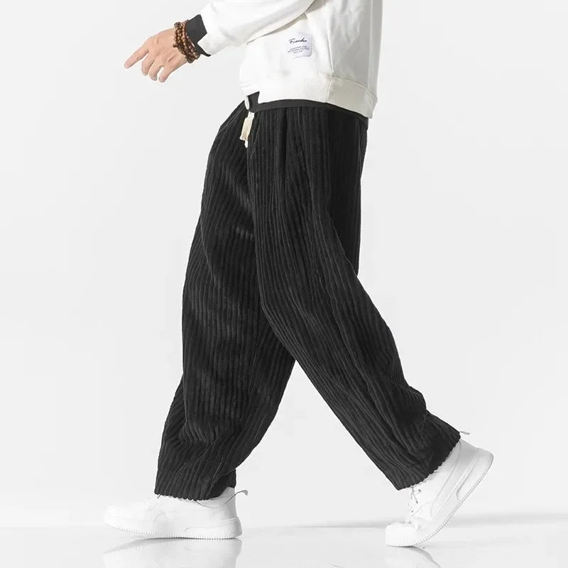 Arthur Oversized Harem Pants For Men With Ribbed Texture And Drawstring Waist For Casual Comfort