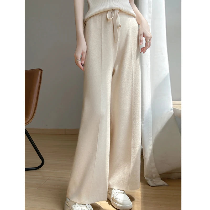 Street-Wave Cashmere Wide-Leg Cozy Lounge Pants For Women