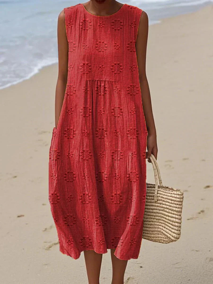 Women's Sleeveless Dress with Flowy Design and Versatile Style