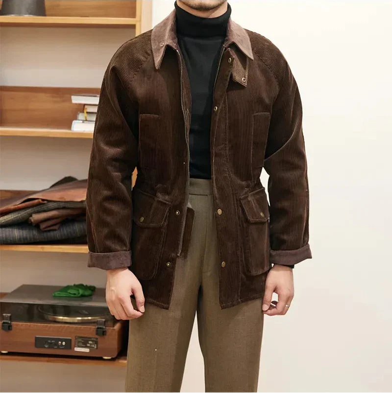 Street-wave Premium Corduroy Jacket For Men Luxurious Autumn Style And Modern Comfort