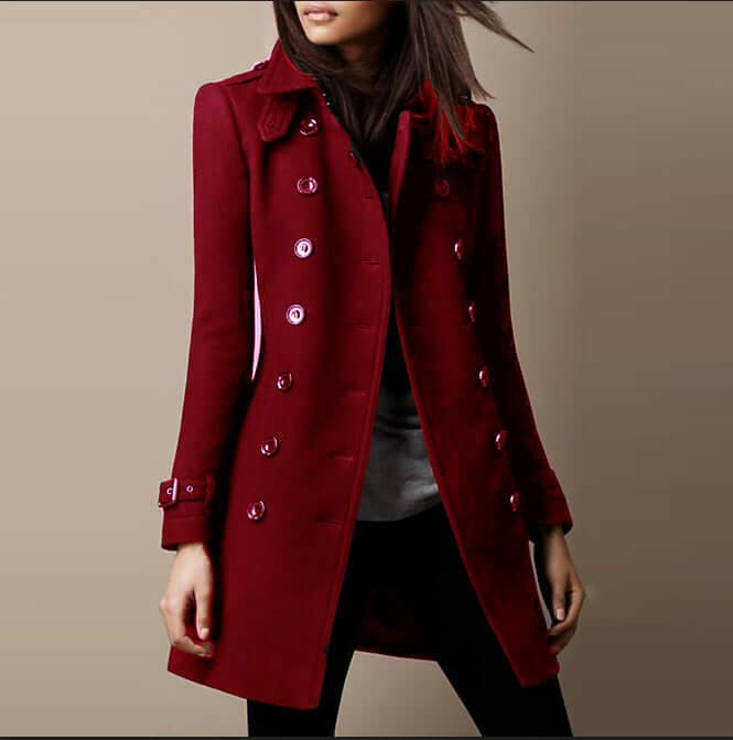 Street Wave Womens Wool Winter Coat Warm Elegant Outerwear For Fashionable Ladies