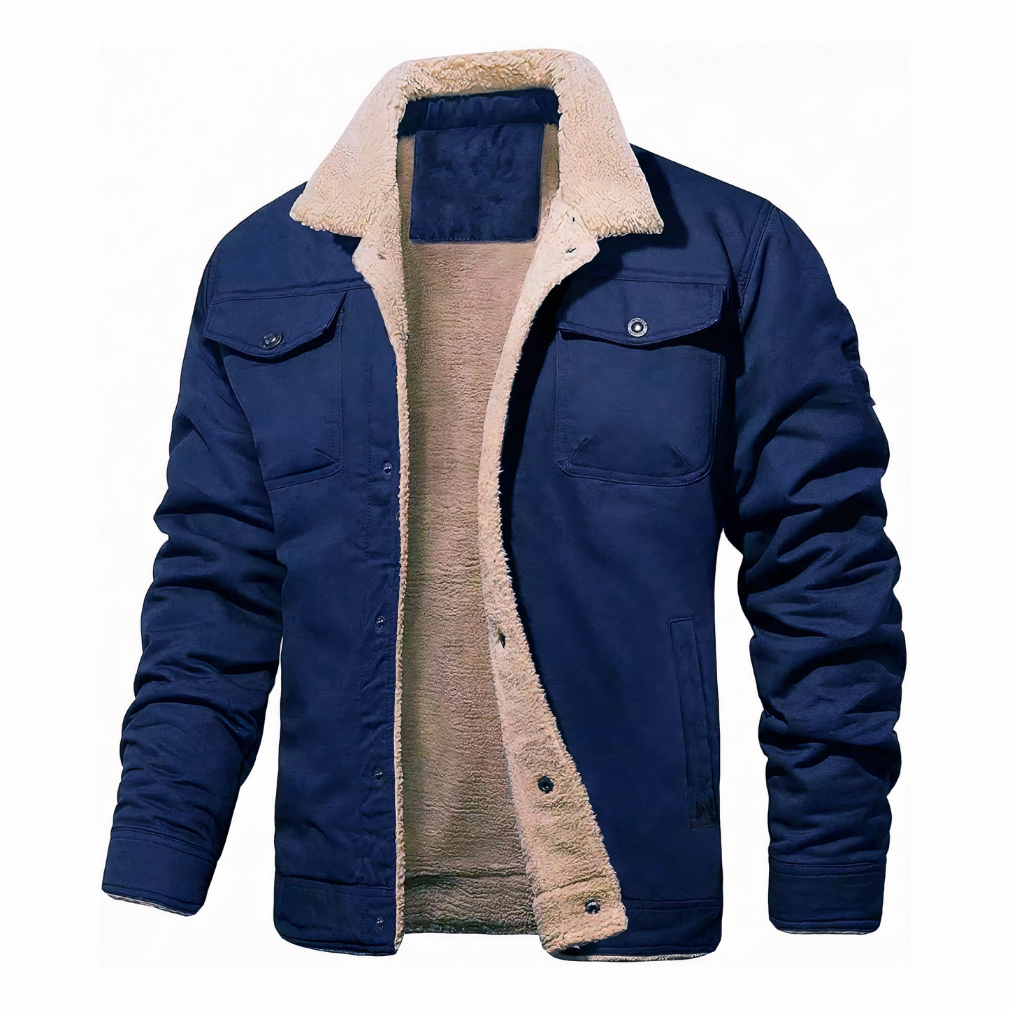 Street Wave Premium Winter Bomber Jacket With Tan Sherpa Lining For Urban Fashion Enthusiasts