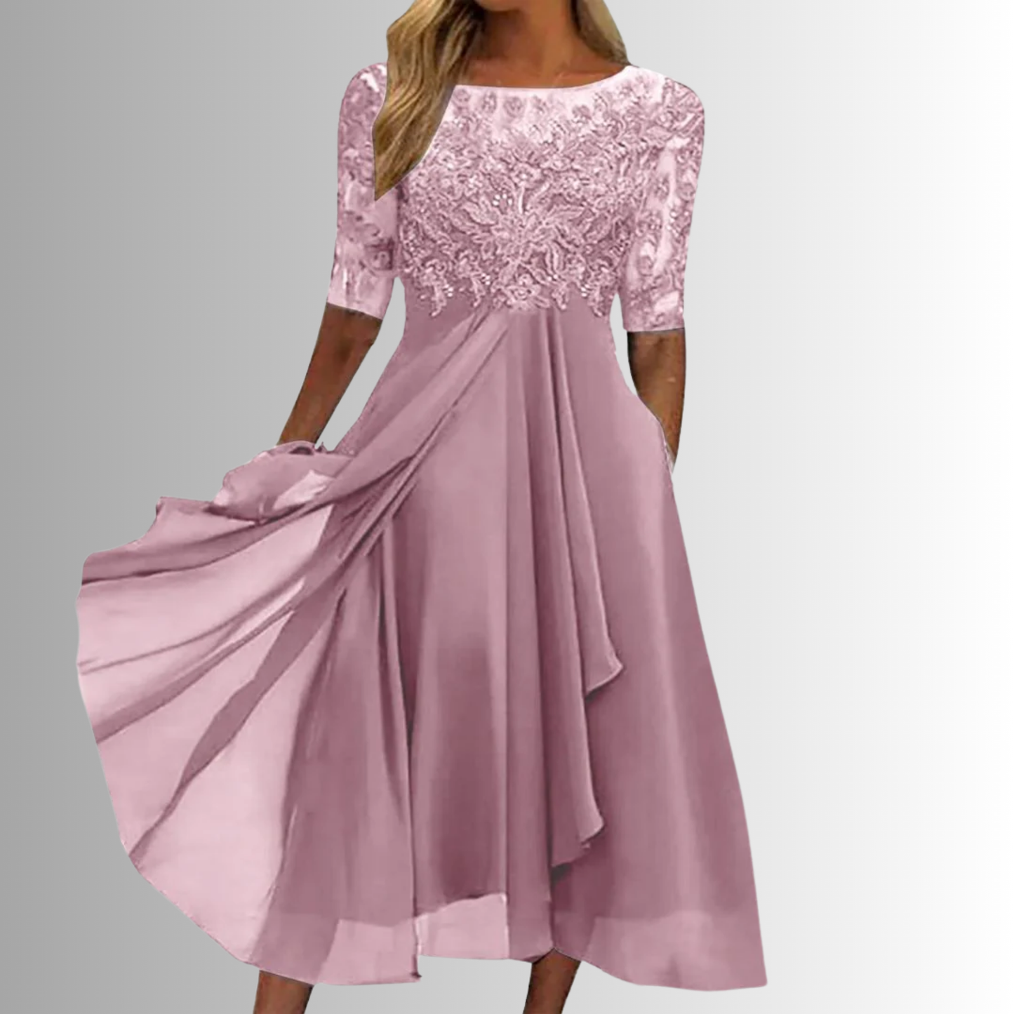 Women's Lace Dress with Intricate Detailing and Classic Design