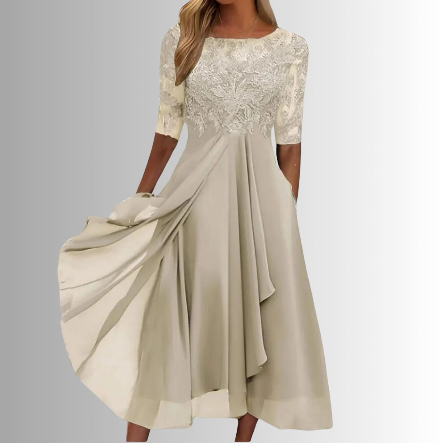 Women's Lace Dress with Intricate Detailing and Classic Design