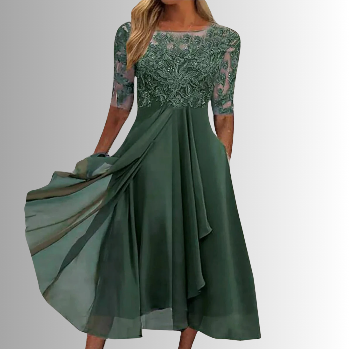 Women's Lace Dress with Intricate Detailing and Classic Design