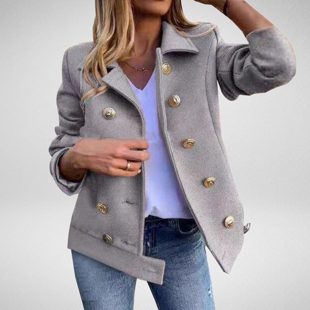Street-wave Womens Double Breasted Peacoat Tailored Fit With Wide Lapels And Elegant Buttons