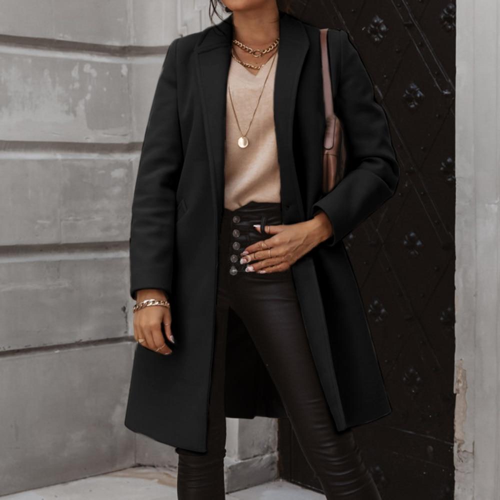 Street Wave Long Cashmere Coat For Women Elegant Warmth Office To Street Style Everyday