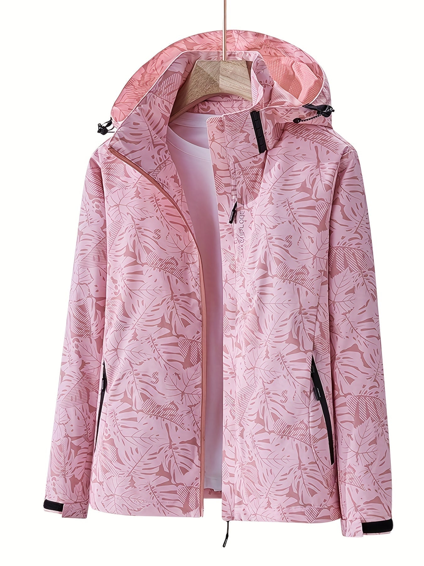 Street-wave Waterproof Women Jacket With Hood Chic Rain Outerwear For Women Everyday Wear