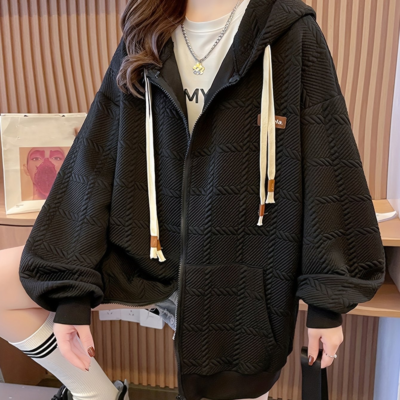 Streetwave Womens Quilted Hooded Coat Oversized Cozy Outerwear For Modern Fashion