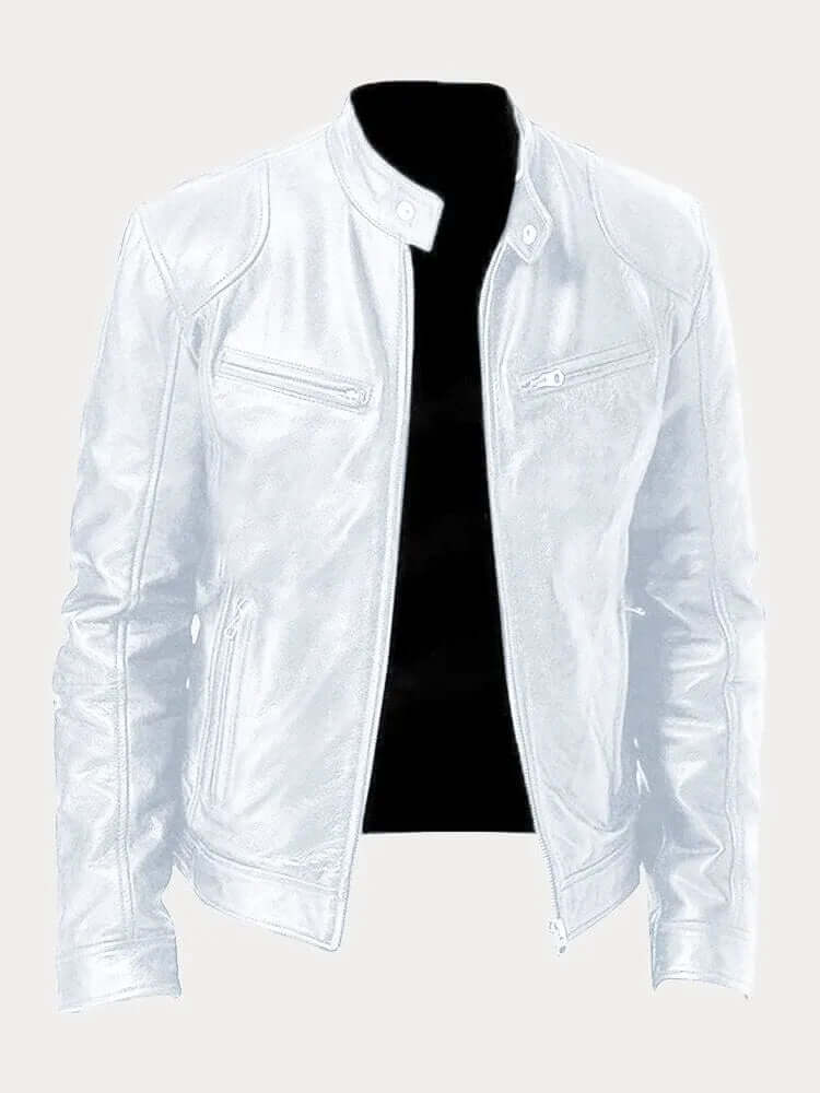 Street-wave Mens Classic Leather Jacket Premium Durable Outerwear For Urban Men Style