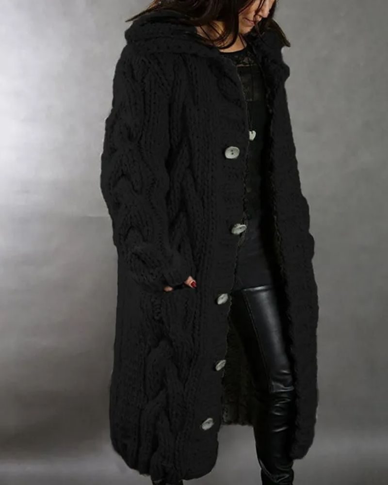 Street-Wave Vintage Cable Knit Cardigan For Women Oversized Cozy Warmth And Effortless Style