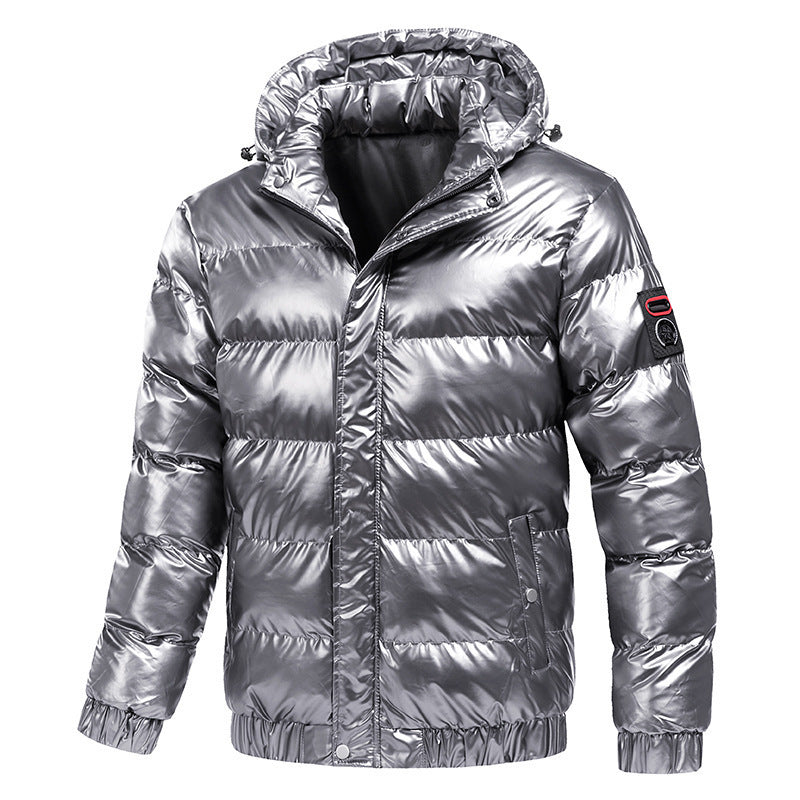 Street-wave Quilted Jacket For Men With Shimmering Finish Warmth And Bold Confidence