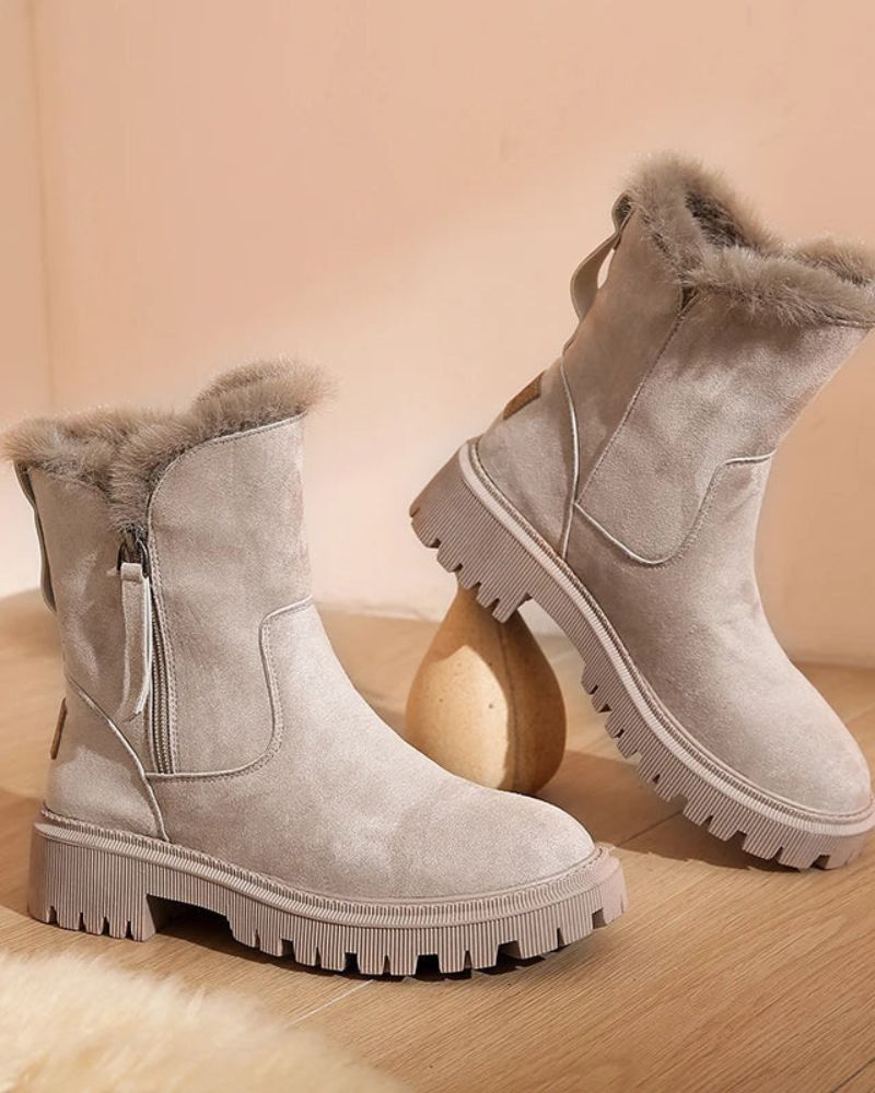 Street-wave Winter Boots For Women Fur-Lined Cozy Warmth And Stylish Comfort For Cold-Weather Everyday Wear