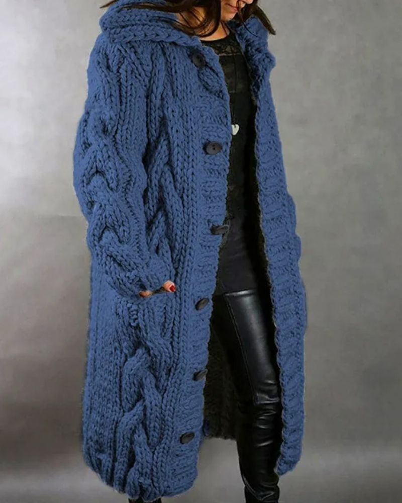 Street-Wave Vintage Cable Knit Cardigan For Women Oversized Cozy Warmth And Effortless Style
