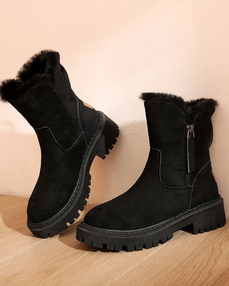 Street-wave Winter Boots For Women Fur-Lined Cozy Warmth And Stylish Comfort For Cold-Weather Everyday Wear