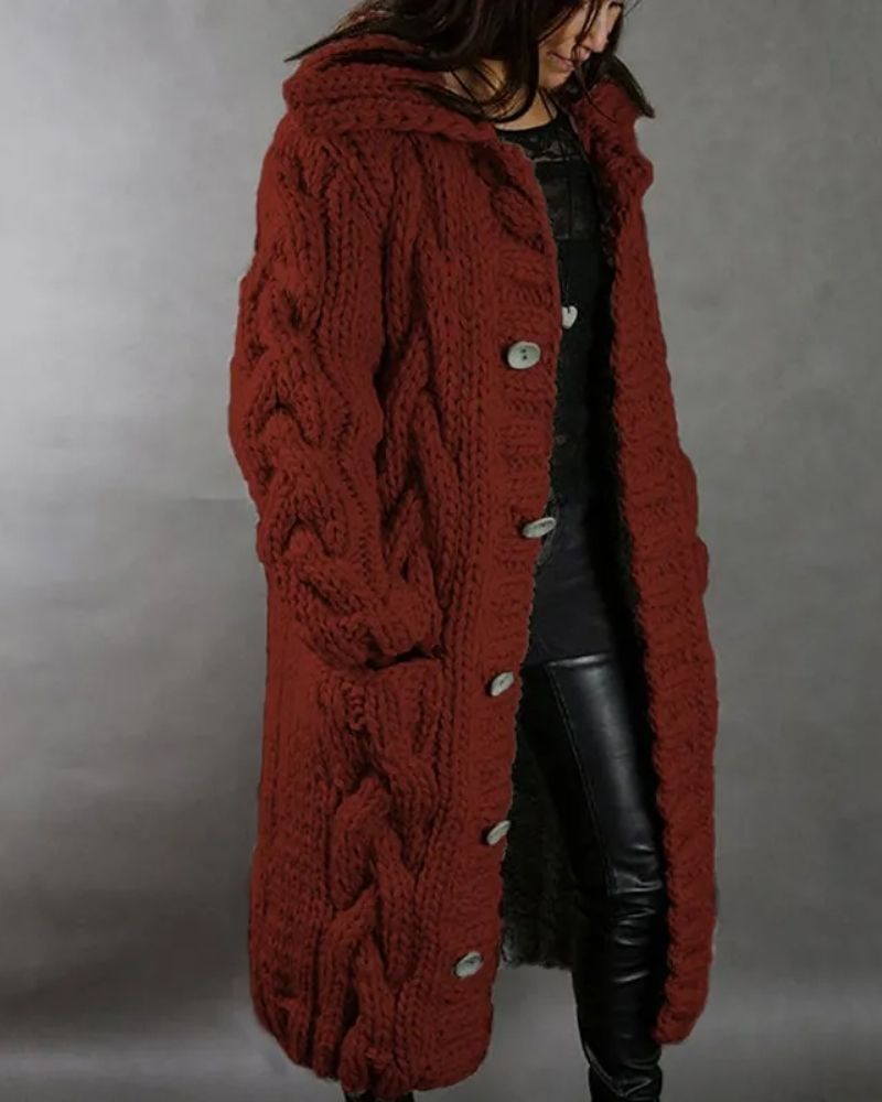 Street-Wave Vintage Cable Knit Cardigan For Women Oversized Cozy Warmth And Effortless Style