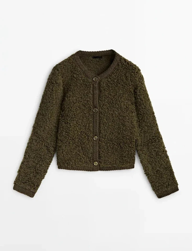 Street-wave Teddy Fleece Jacket For Women Warm Cozy Autumn Coat With Button Front