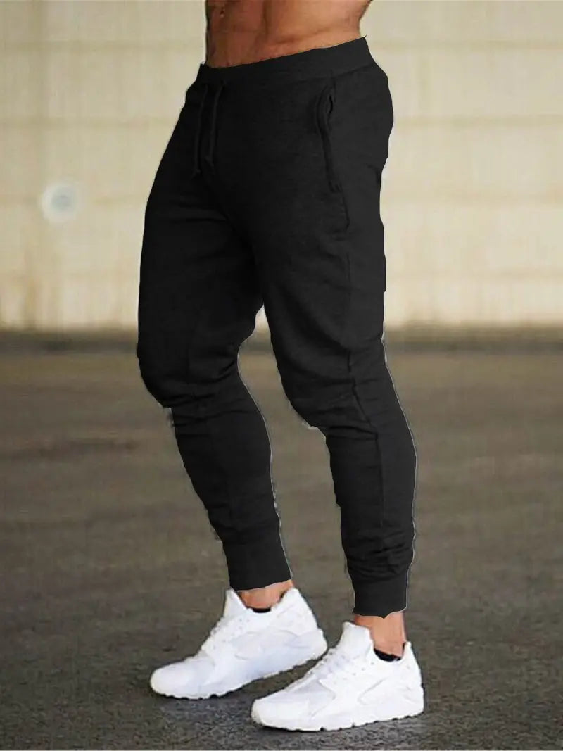 Street Wave Mens Jogger Pants Versatile With Elastic Drawstring Waist